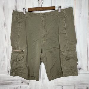 MENS REI OLIVE GREEN LIGHTWEIGHT ORGANIC COTTON CARGO UTILITY SHORTS 40‎